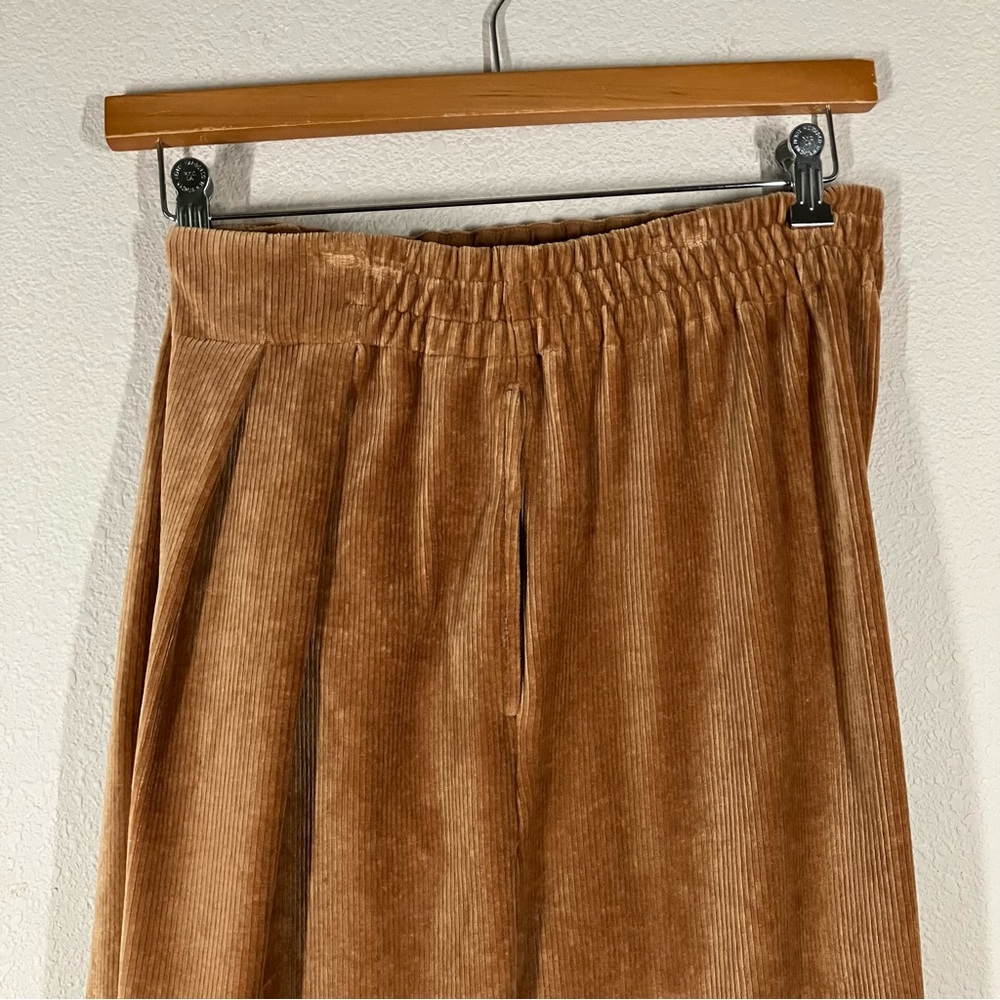 MADEWELL Wide Leg Cropped Pants XL Corduroy Velour Pull-On Academia Loungewear - Picture 6 of 12